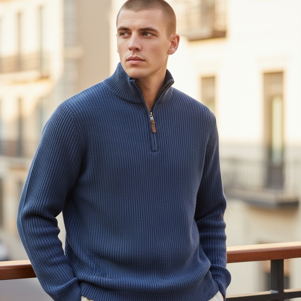 CALVIN KLEIN 1/4 zip Sweater. Size Medium